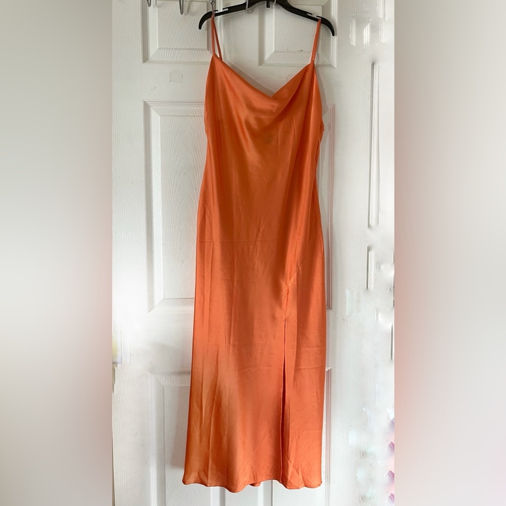 Paper Heart Elegant Orange Sleeveless Maxi Dress L